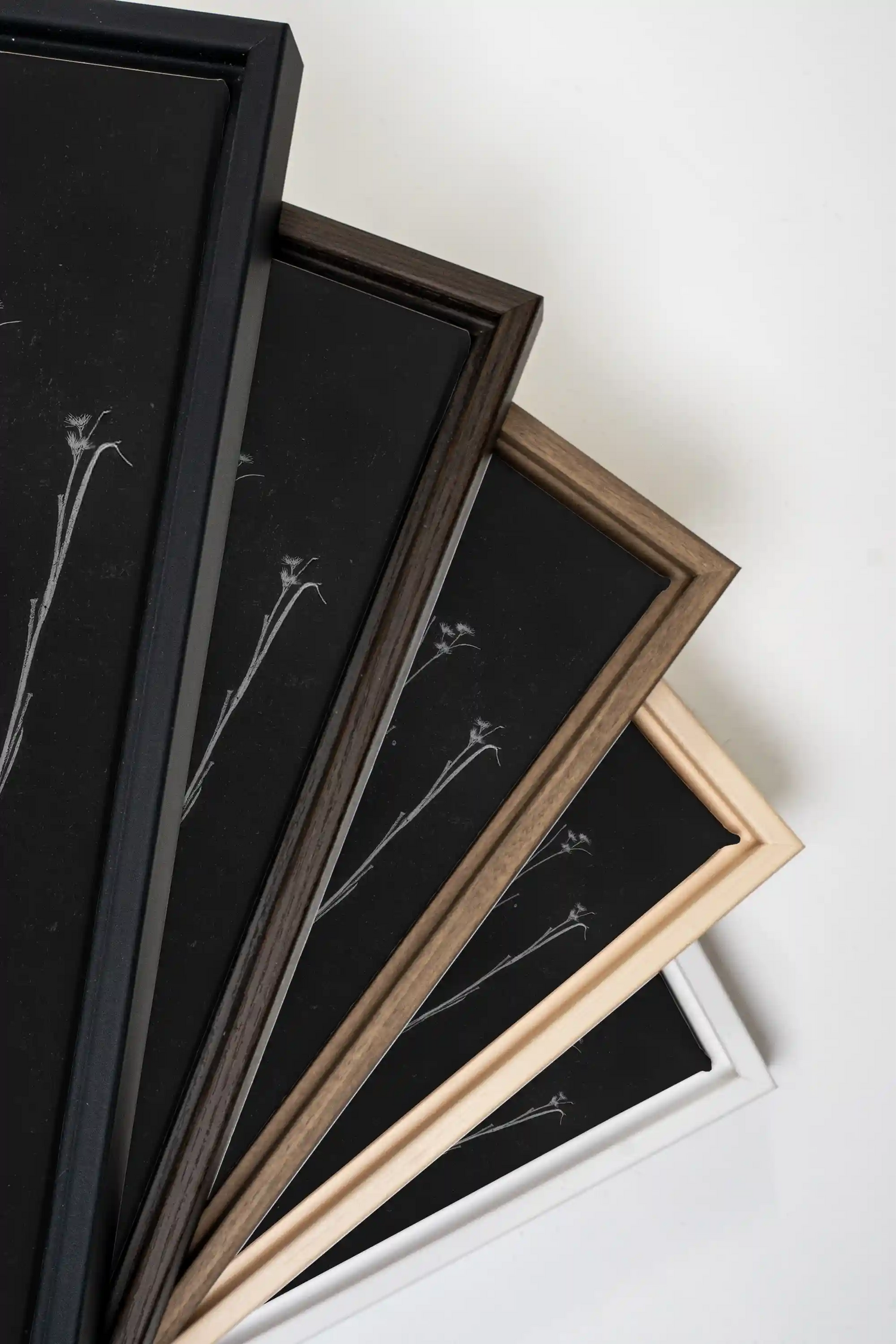 DUO TRACES DE VIE, 2 Oeuvres sur toile étirée, encadré Brun Noyer