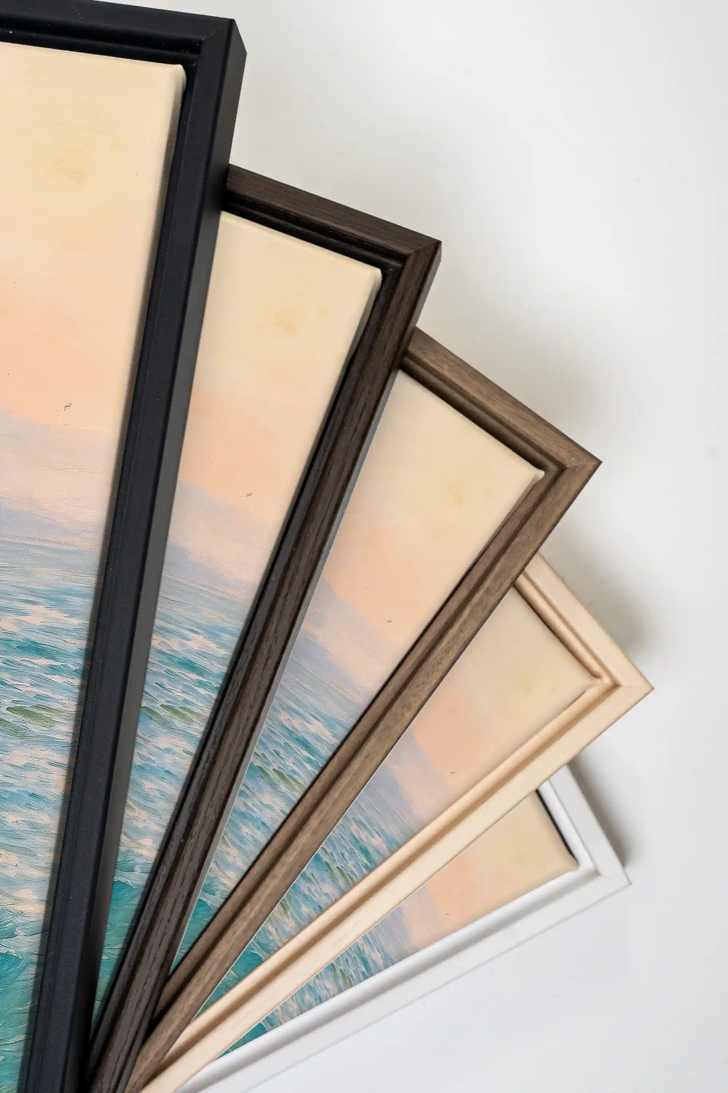 SEA OF LIGHT DUO, 2 Oeuvres sur toile étirée, encadré Brun Noyer