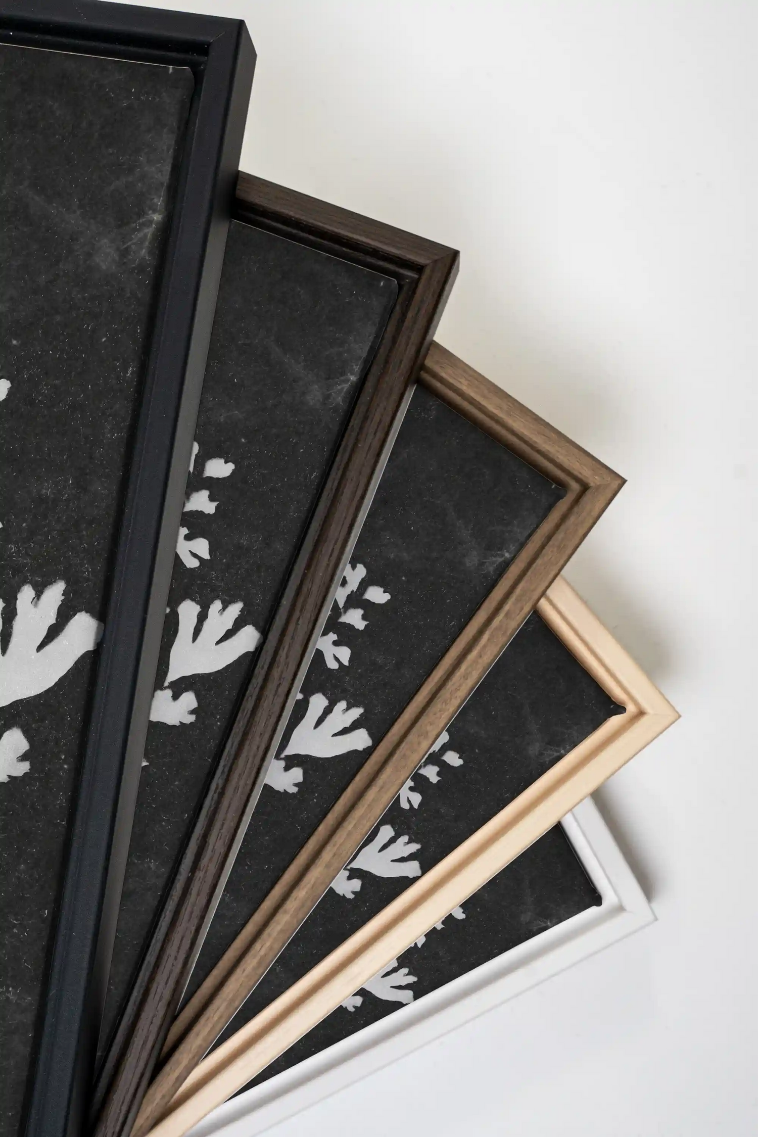 GHOST LEAVES, Oeuvre sur toile étirée, encadré Brun Noyer