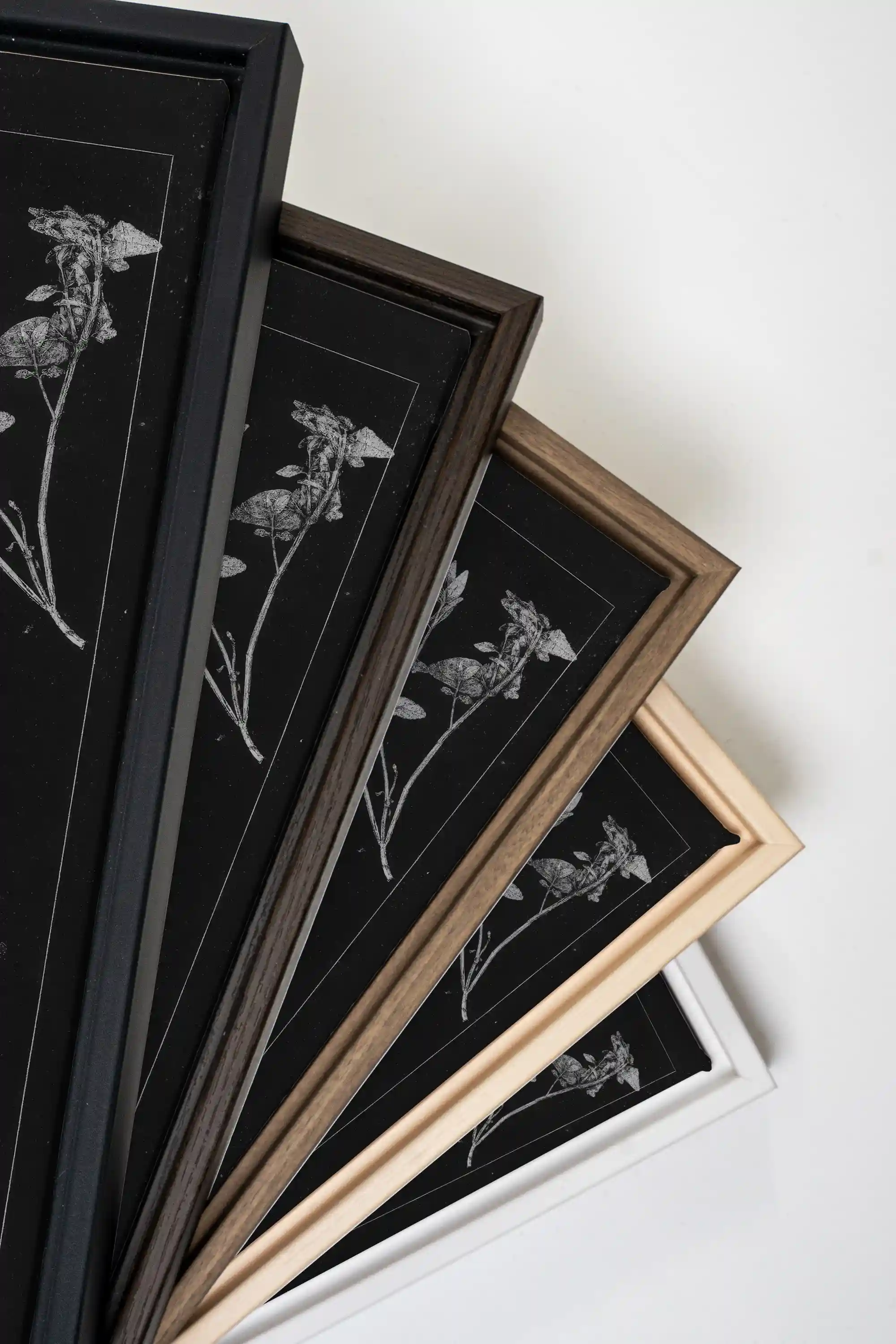 PRESSED MEMORIES, Oeuvre sur toile étirée, encadré Brun Noyer