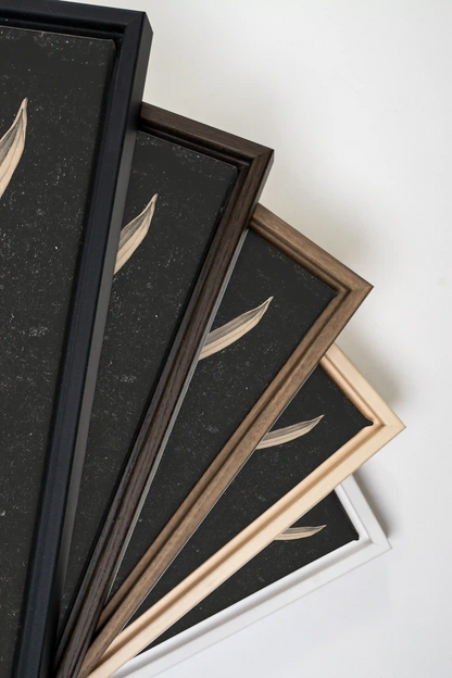 MINIMAL FLORA, Work on stretched canvas, framed Black