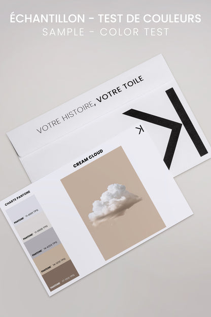 OLEKA CANVAS - CREAM CLOUD, Oeuvre sur toile étirée, encadré Noir