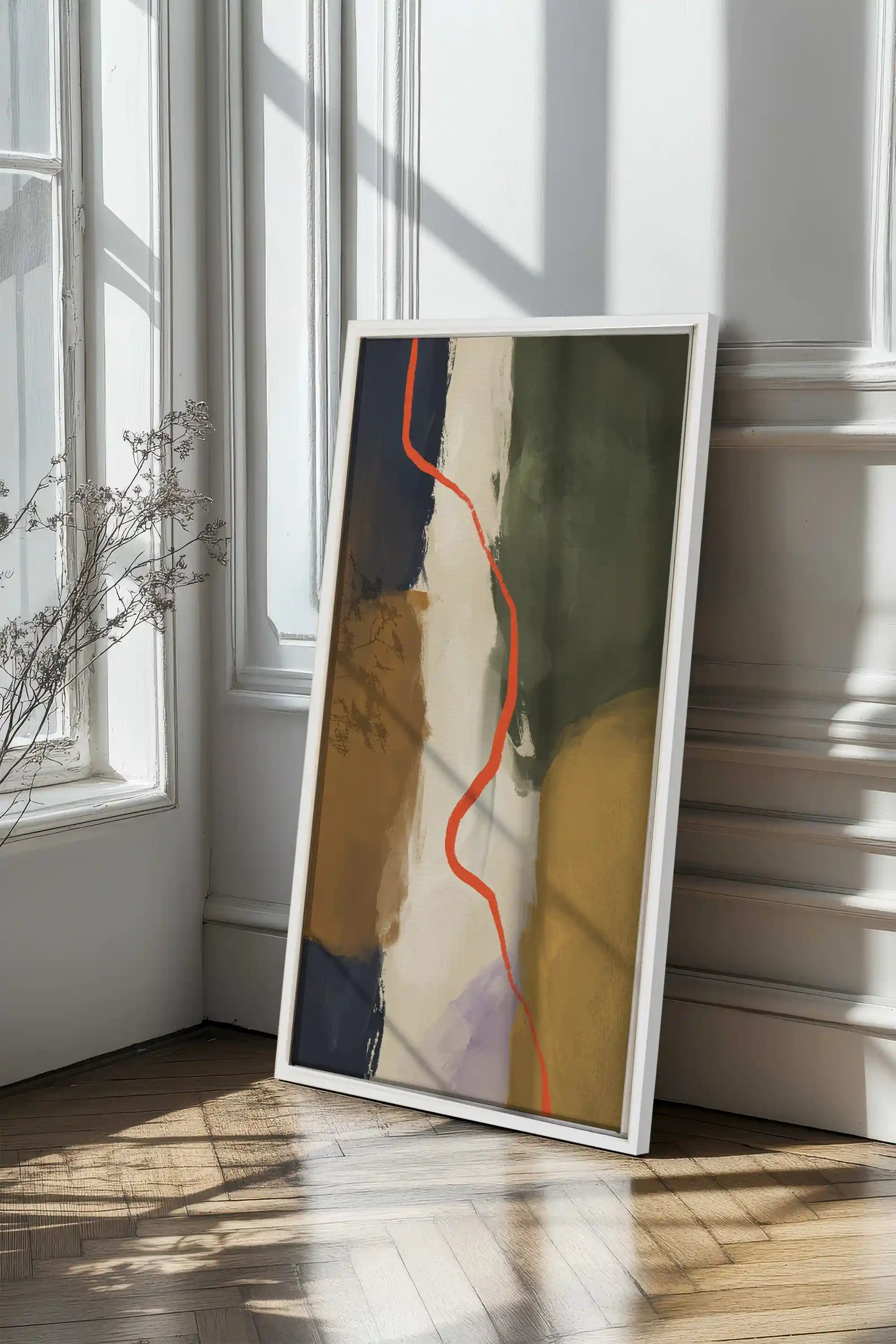 CREVASSE, Oeuvre sur toile étirée, encadré Blanc