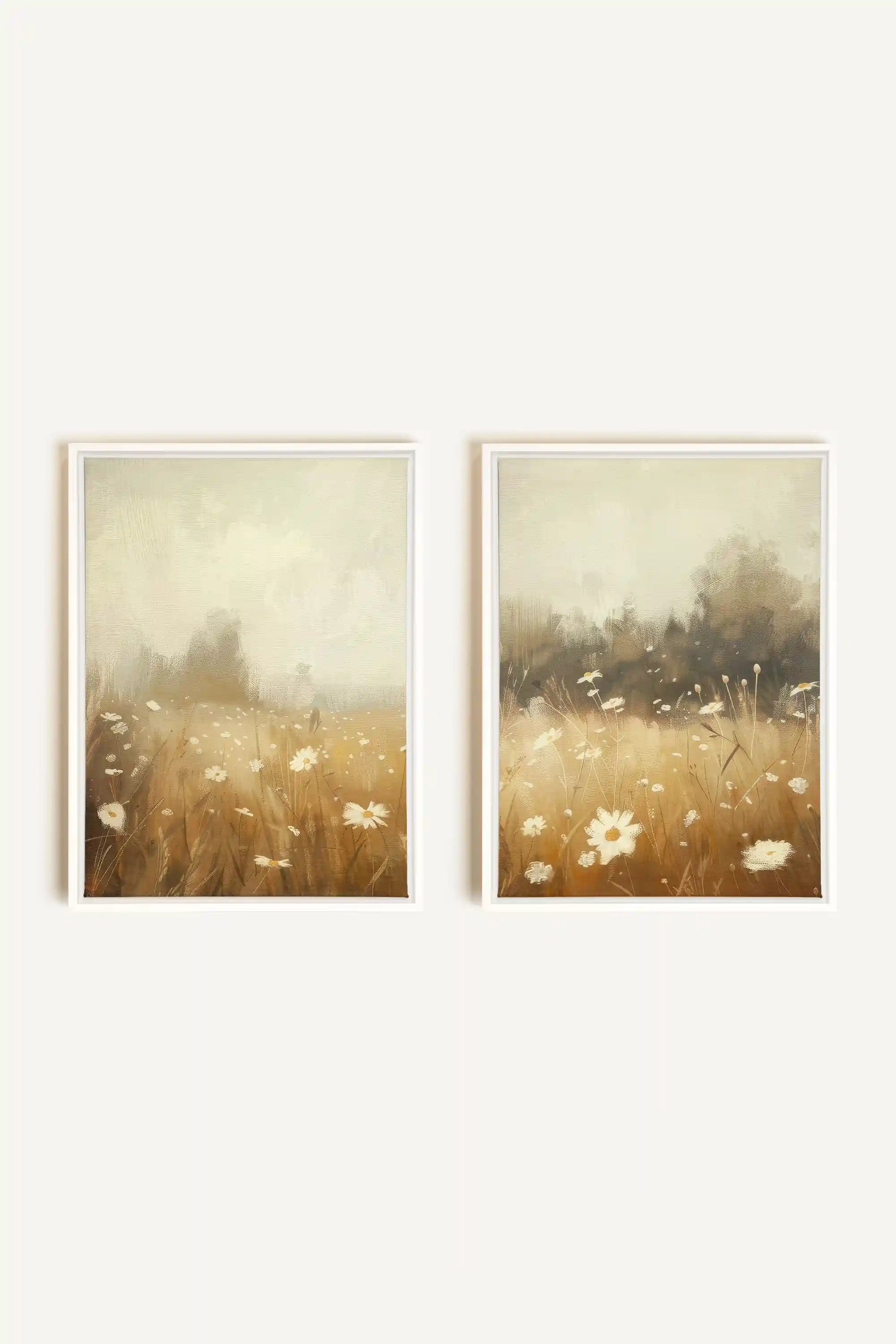 COMBINAISON DAISY BREEZE, 2 Works on stretched canvas, framed in white
