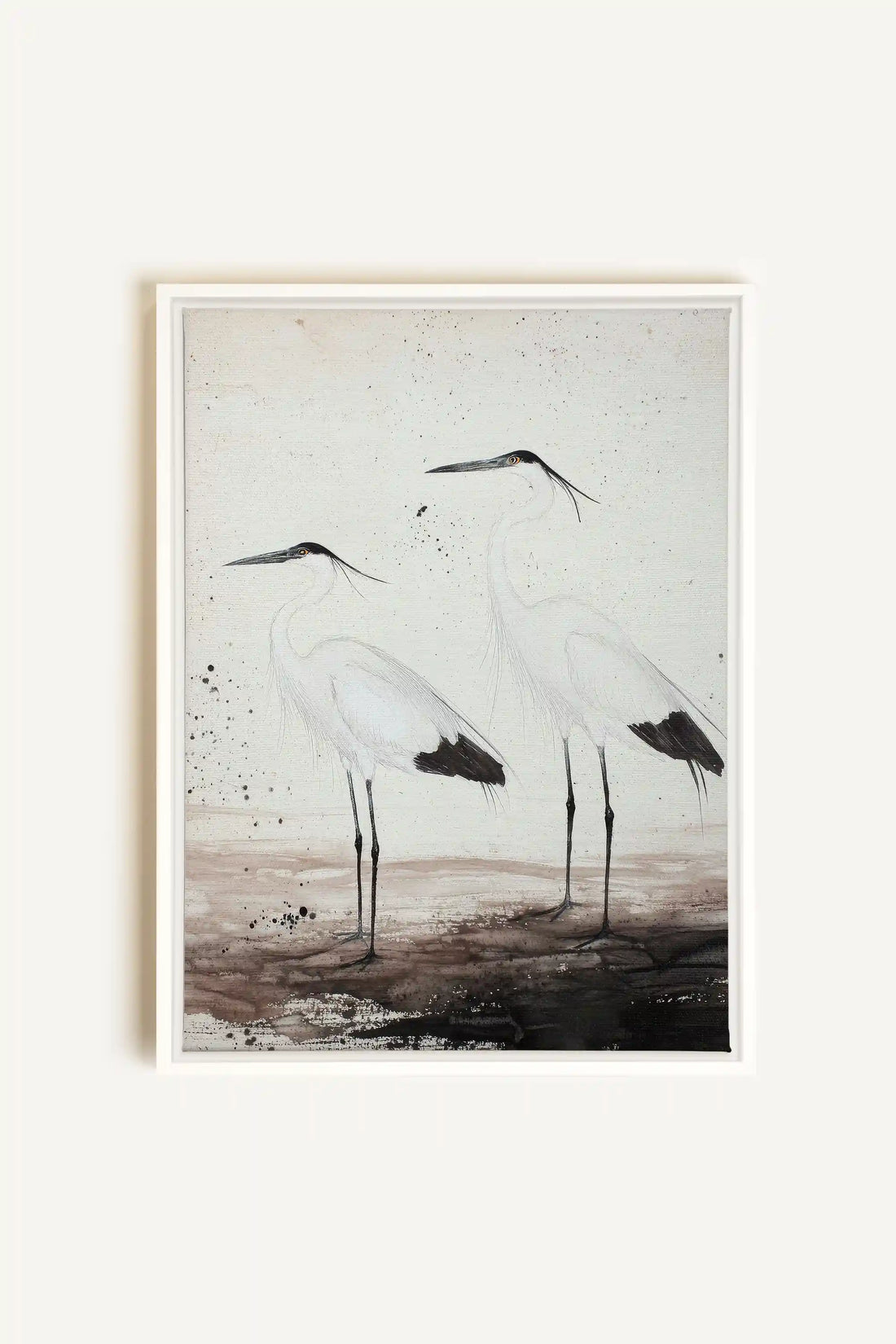 DANSE DES PLUMES, Artwork on stretched canvas, framed in white