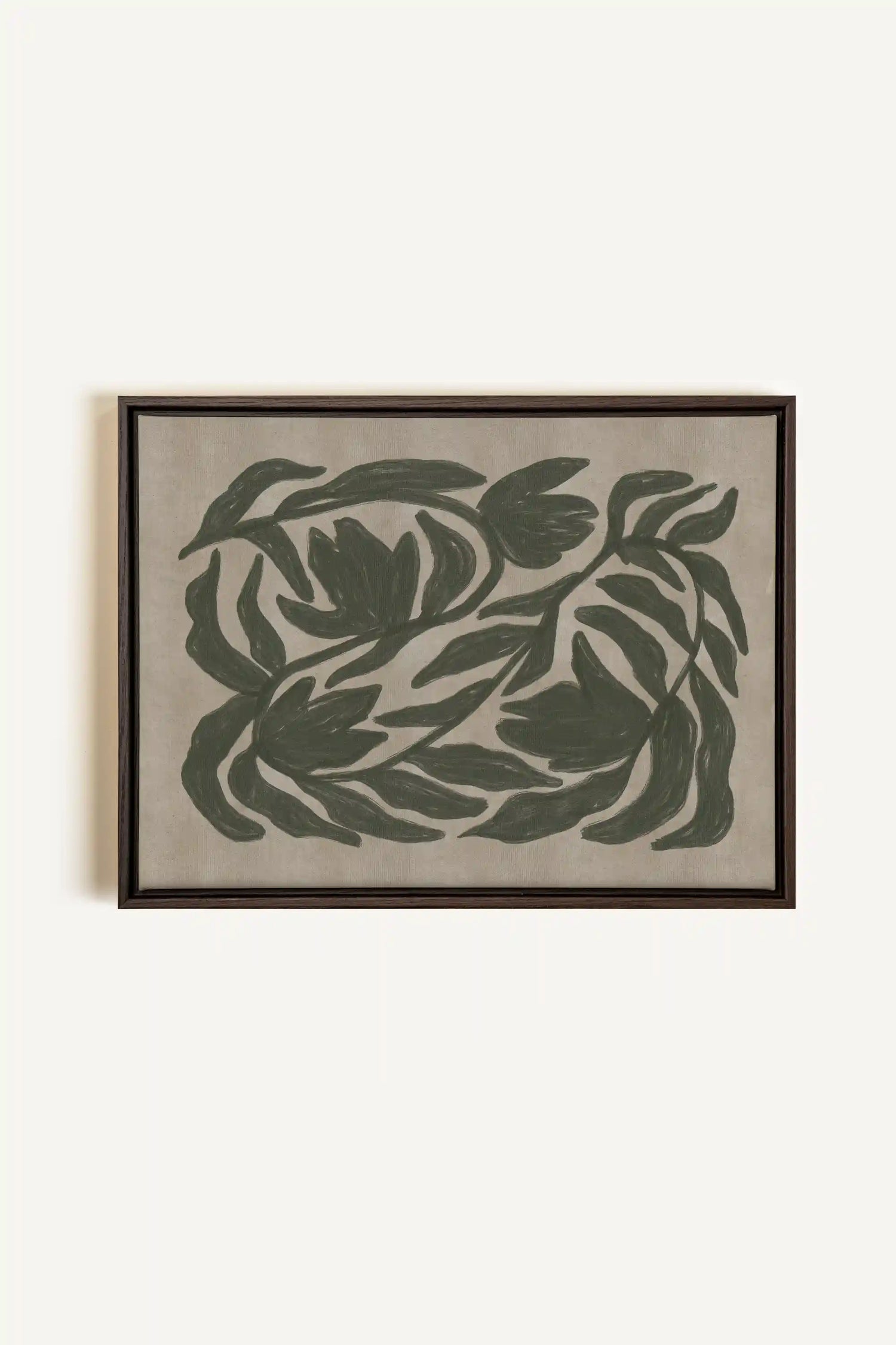 DANSE VÉGÉTALE, Artwork on stretched canvas, framed in Walnut Brown