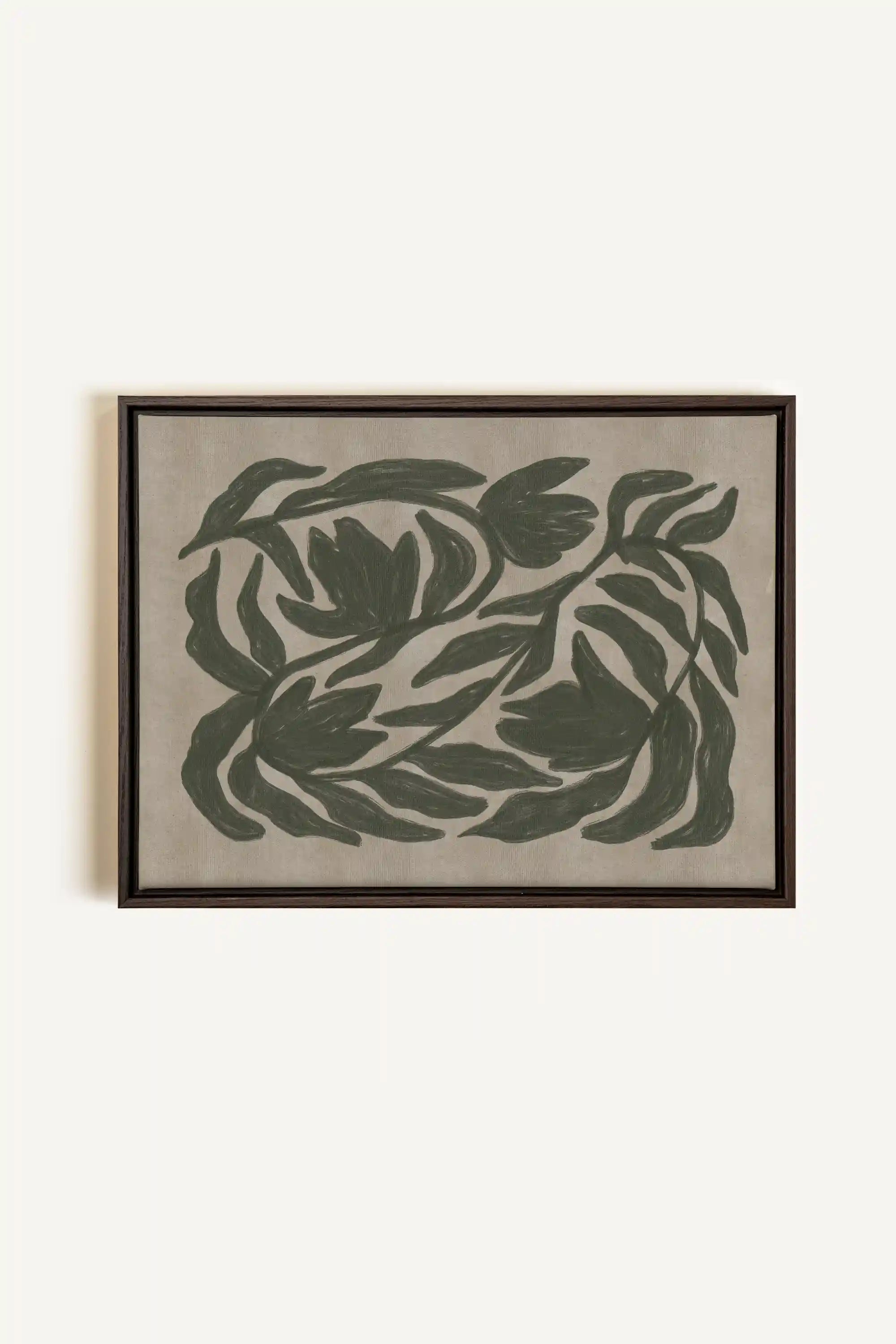 DANSE VÉGÉTALE, Artwork on stretched canvas, framed in Walnut Brown