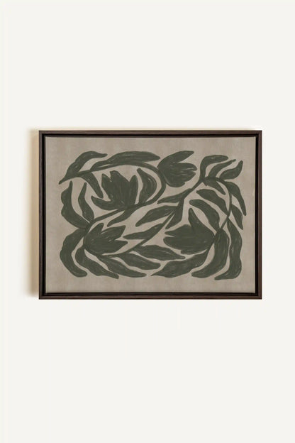 DANSE VÉGÉTALE, Artwork on stretched canvas, framed in Walnut Brown