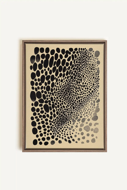 DARK BURST, Artwork on stretched canvas, framed in Brown Oak