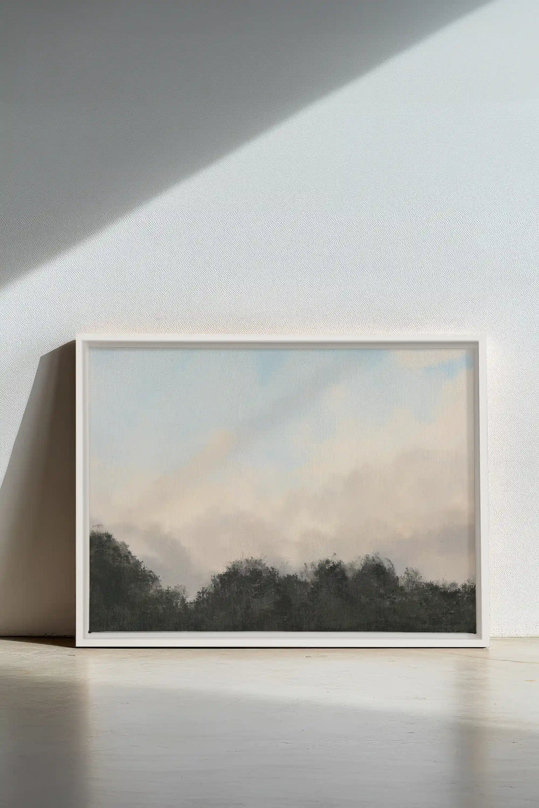 DAWN, Artwork on stretched canvas, framed in white