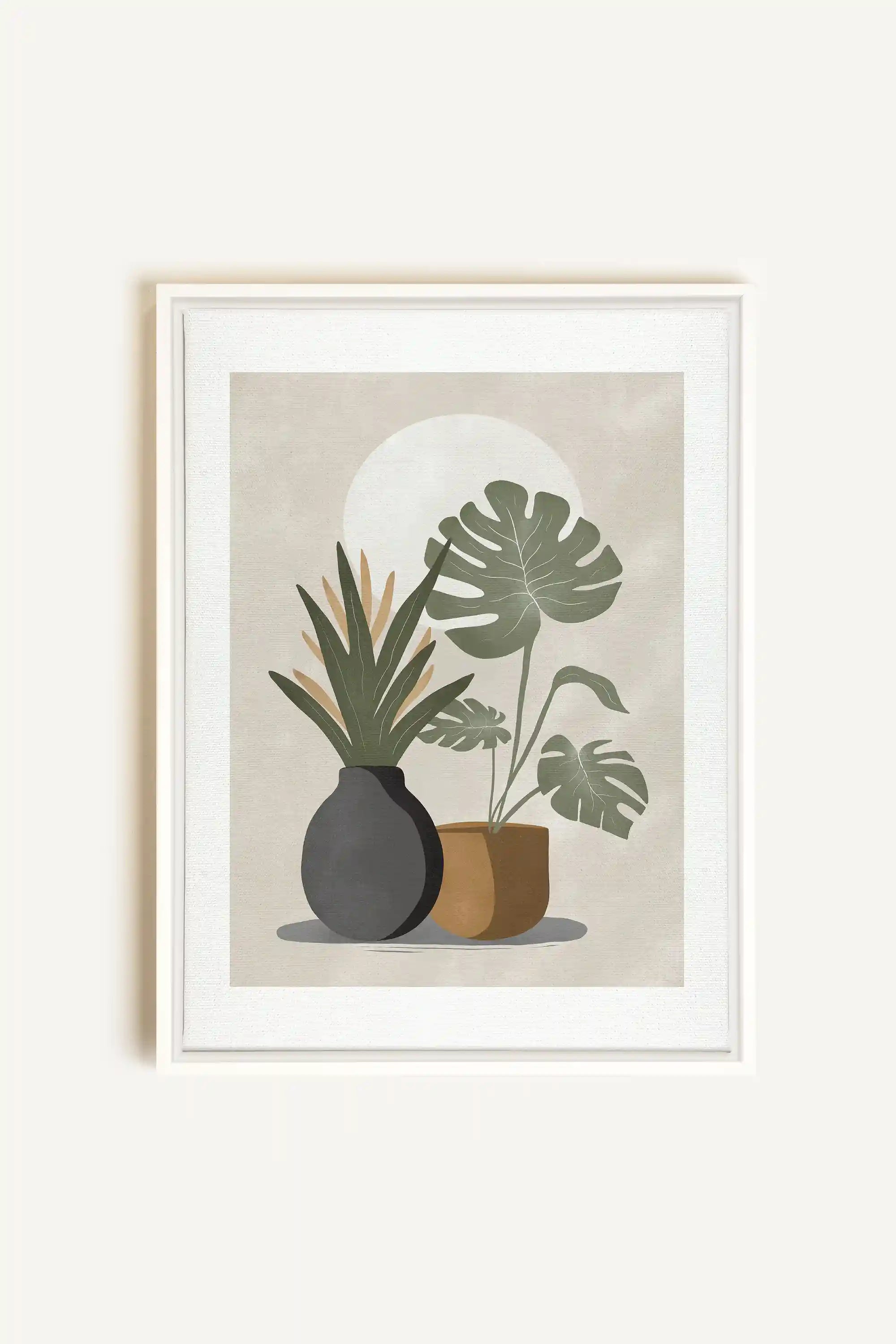 DESERT GREENS, Oeuvre sur toile étirée, encadré Blanc