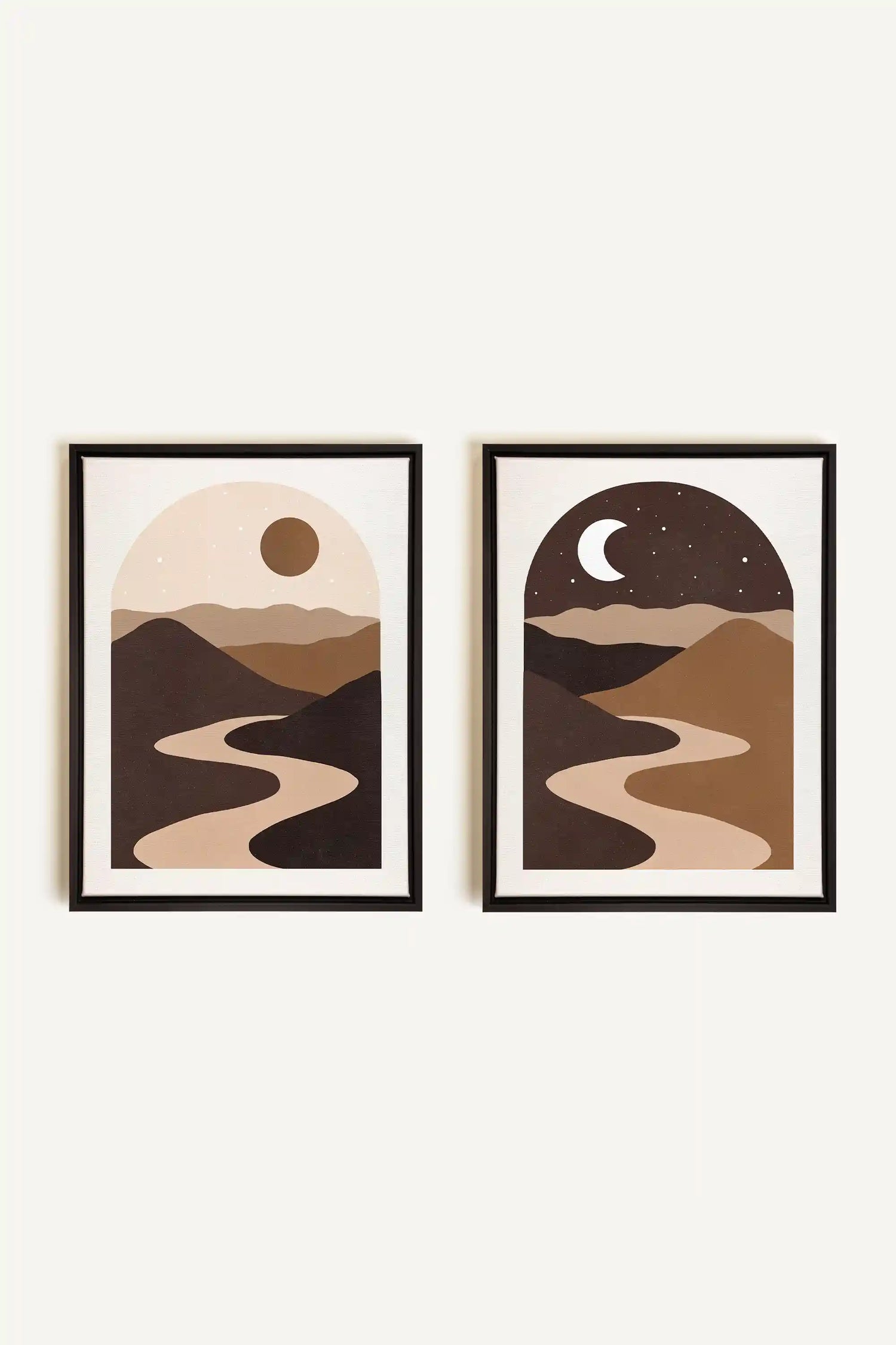 DESERT DREAMS DUO, 2 Works on stretched canvas, black framed