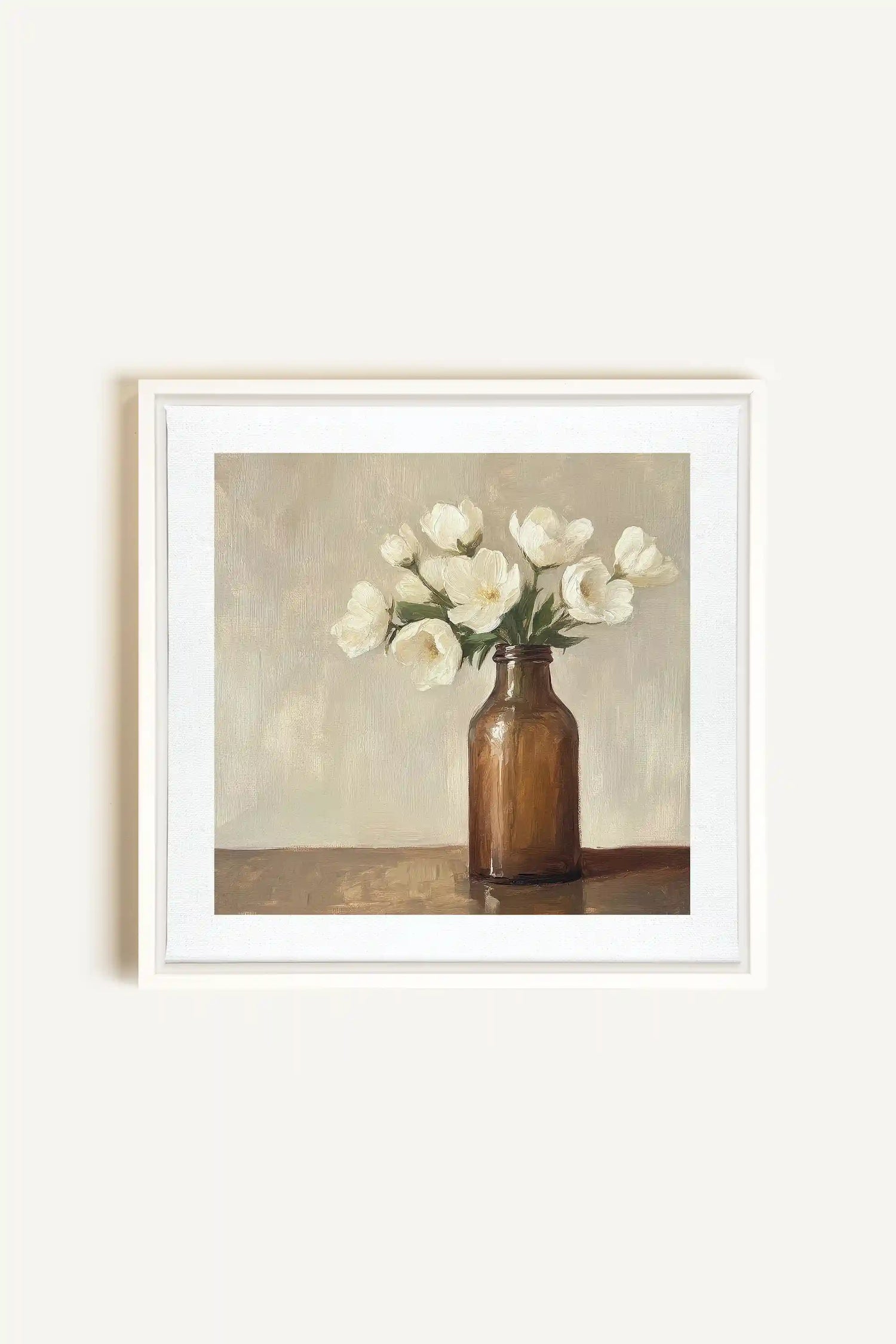 DOUCEUR FANÉE, Artwork on stretched canvas, framed in white