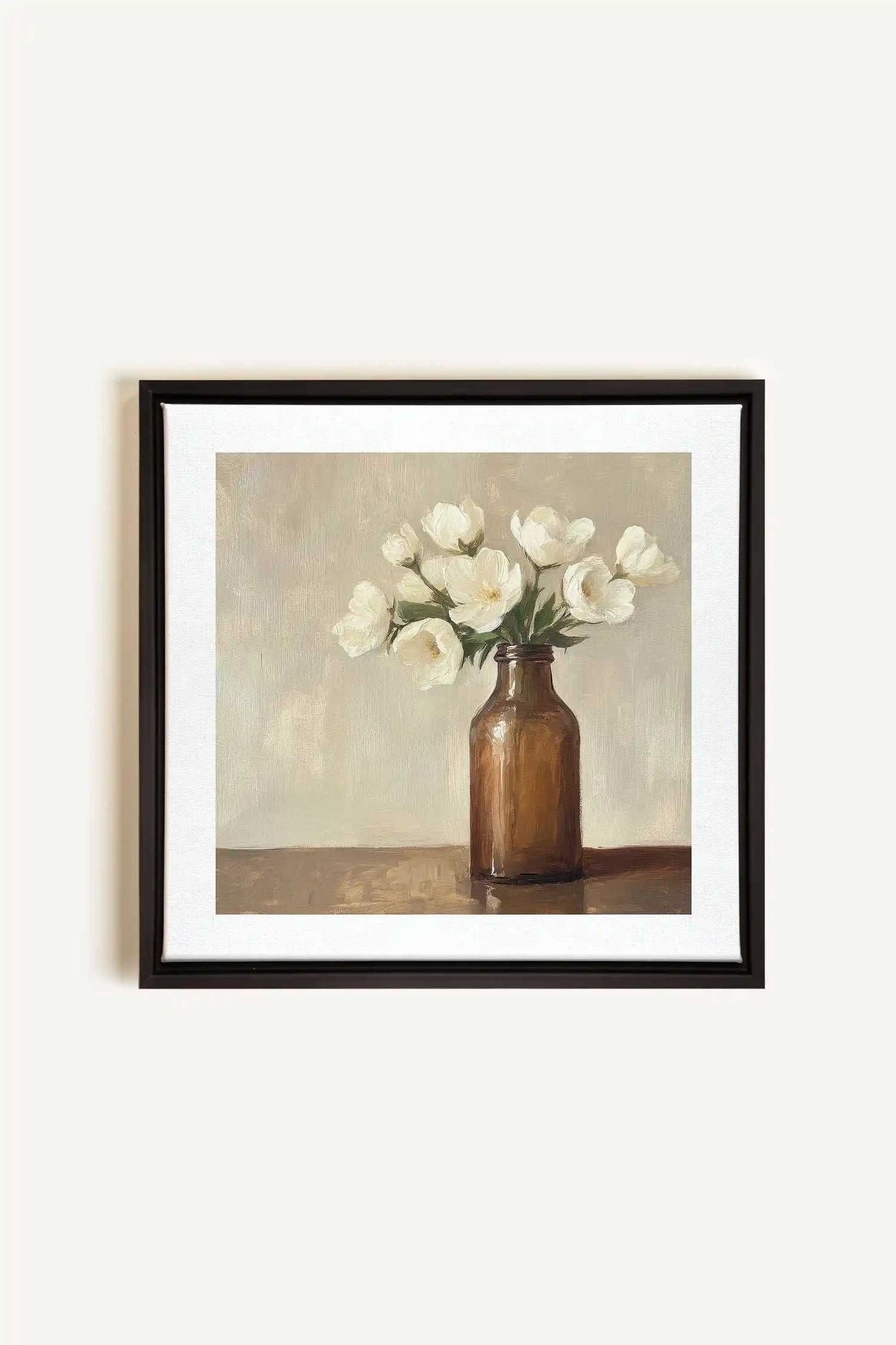 DOUCEUR FANÉE, Oeuvre sur toile étirée, encadré Noir