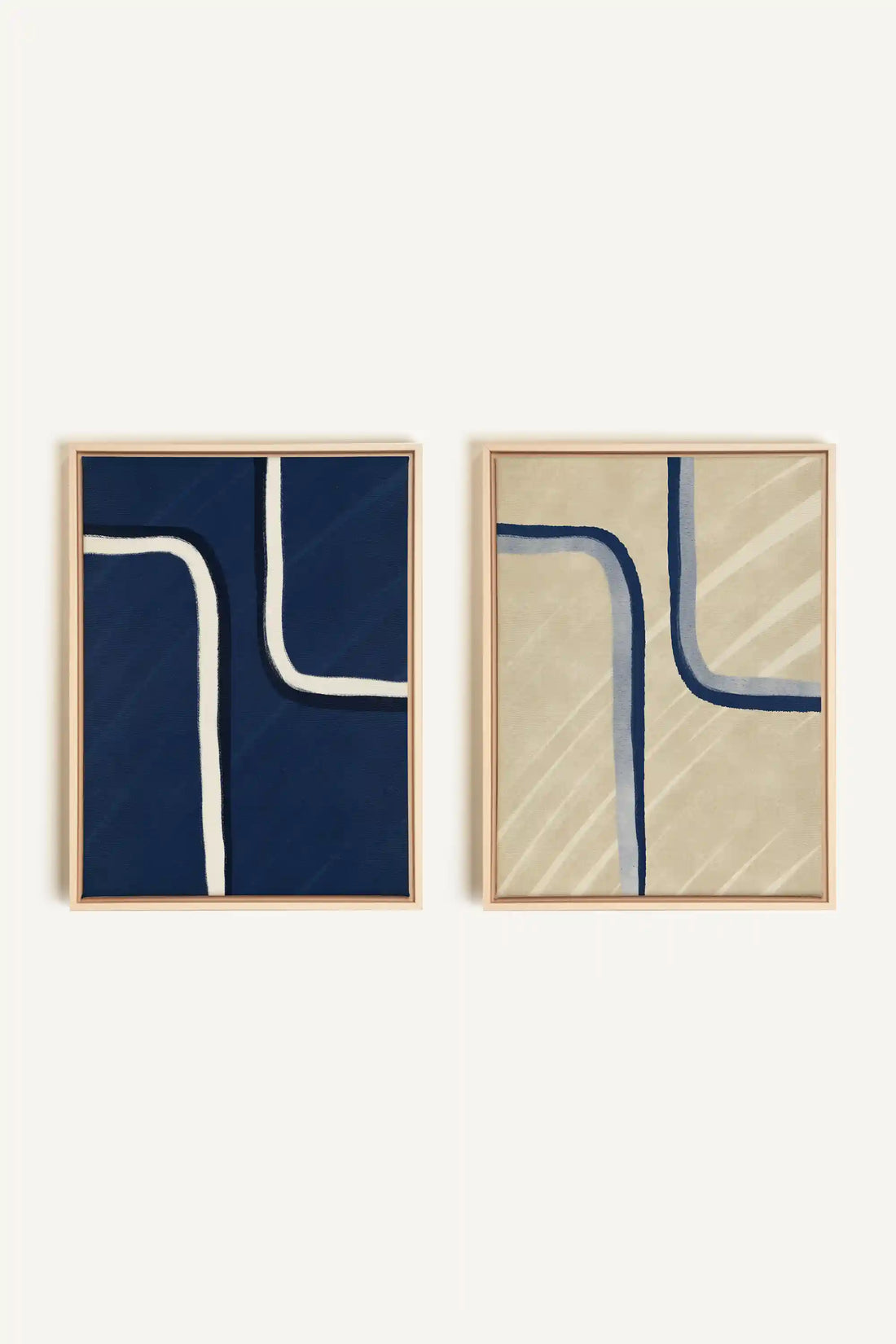 DUAL FORM DUO, 2 Oeuvres sur toile étirée, encadré Naturel Clair