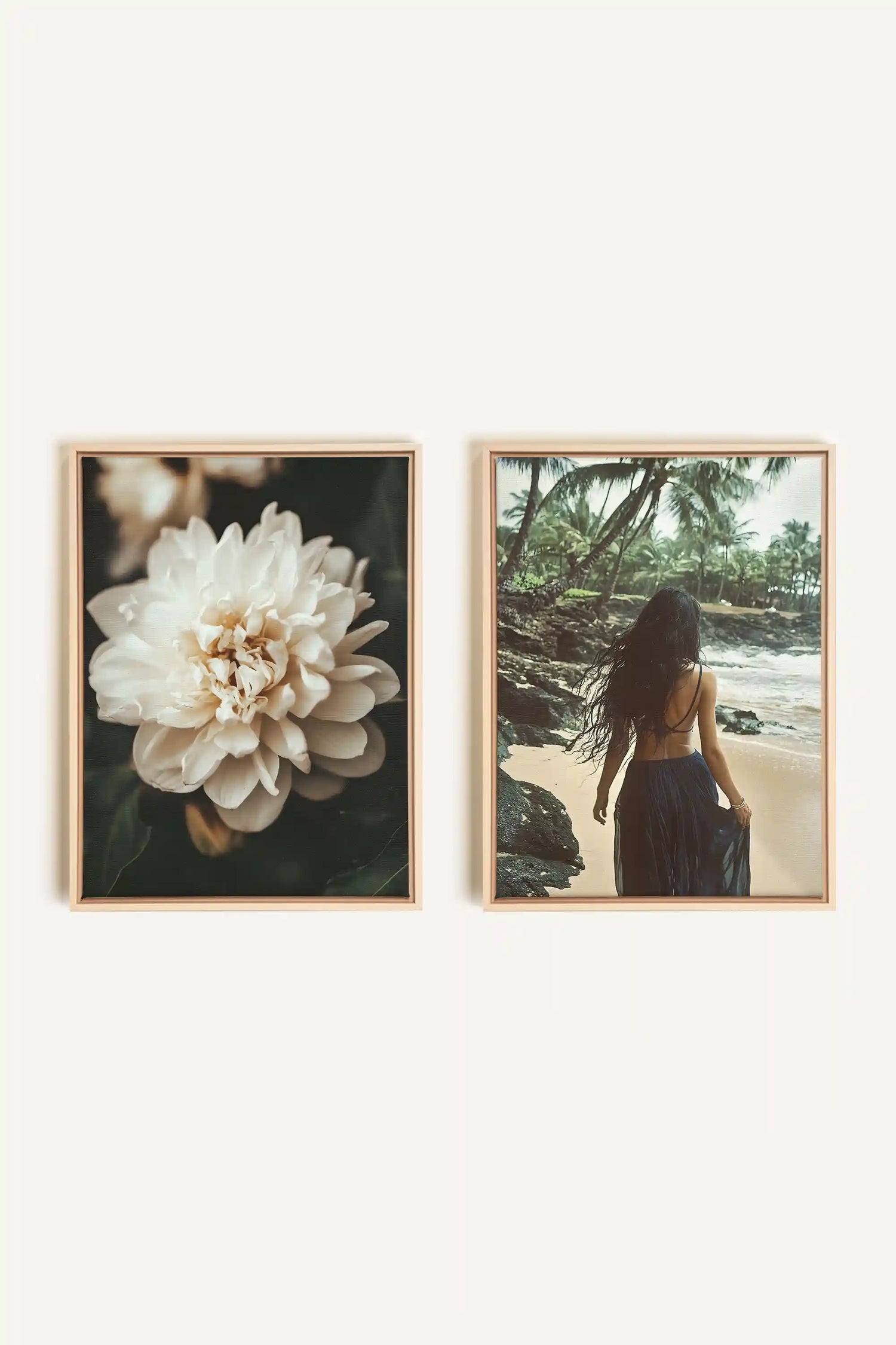 DUO DANSE DU VENT, 2 Artworks on stretched canvas, framed Natural Light