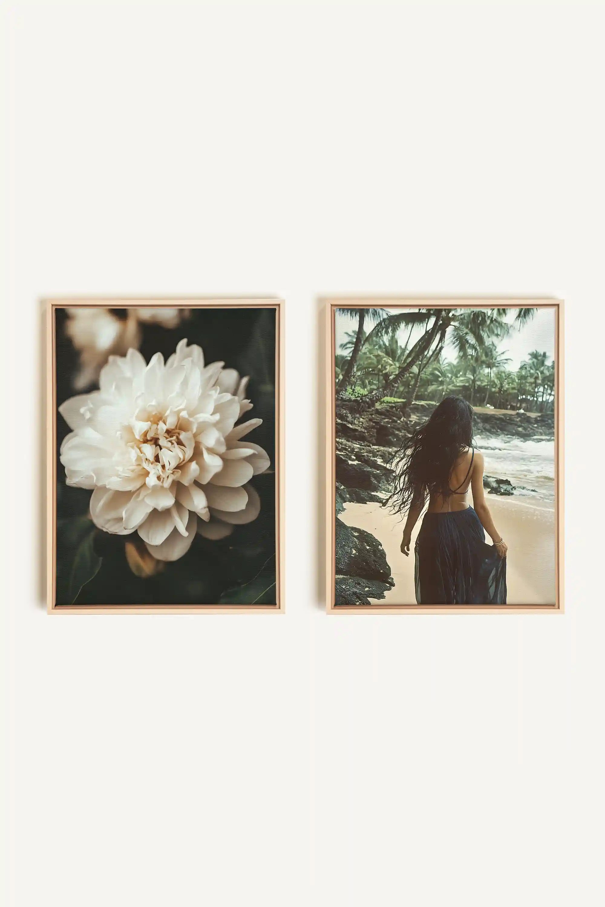 DUO DANSE DU VENT, 2 Artworks on stretched canvas, framed Natural Light