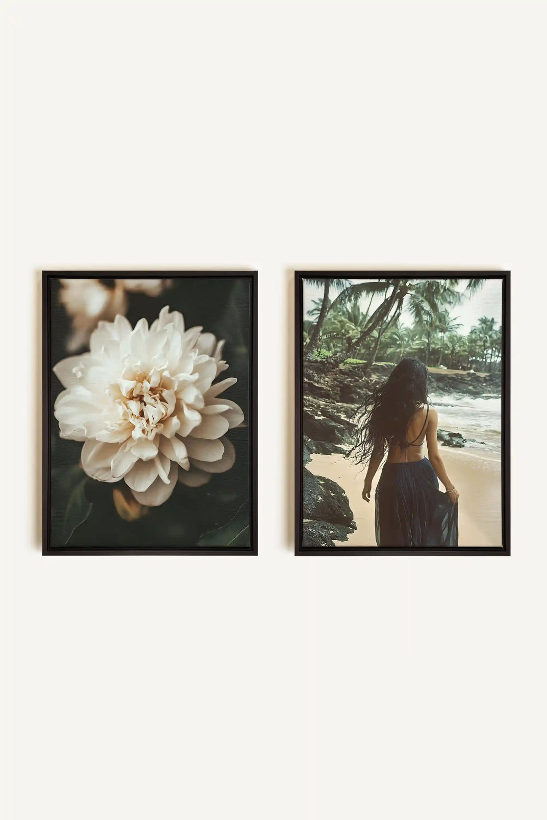 DUO DANSE DU VENT, 2 Works on stretched canvas, black framed