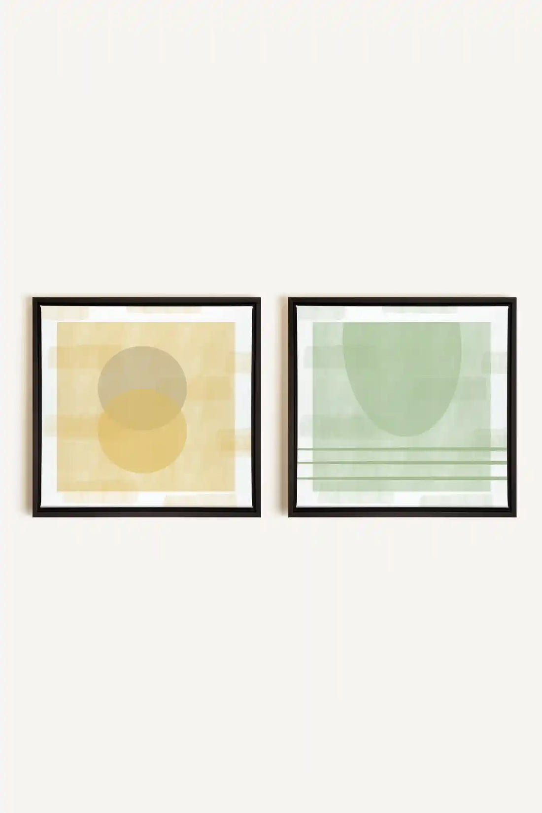 DUO ÉQUILIBRE ESTIVAL, 2 Oeuvres sur toile étirée, encadré Noir