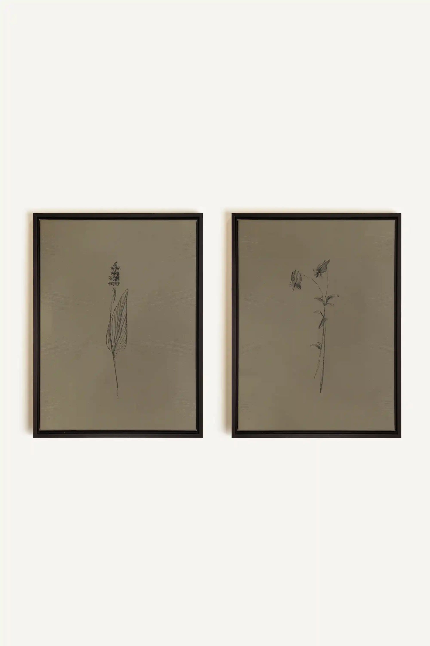 DUO ESPRIT SAUVAGE, 2 Oeuvres sur toile étirée, encadré Noir