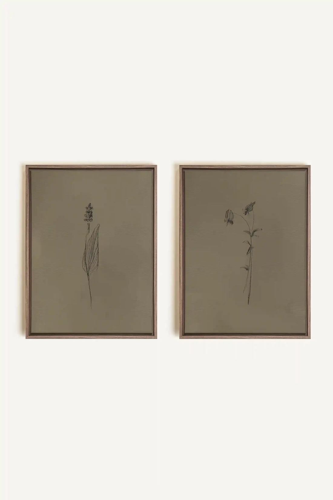 DUO ESPRIT SAUVAGE, 2 Works on stretched canvas, framed Oak Brown