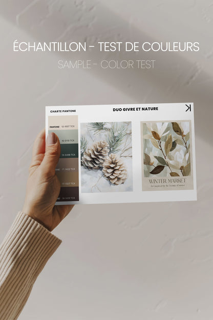 OLEKA CANVAS - DUO GIVRE ET NATURE, Oeuvre sur toile étirée, encadré Naturel Clair