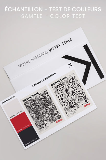 OLEKA CANVAS - COMBINAISON KUSAMA, 2 Oeuvres sur toile étirée, encadré Blanc