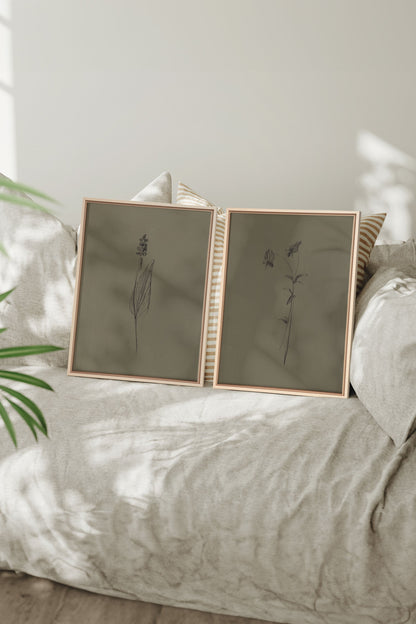 OLEKA CANVAS - DUO ESPRIT SAUVAGE, 2 Oeuvres sur toile étirée, encadré Naturel Clair