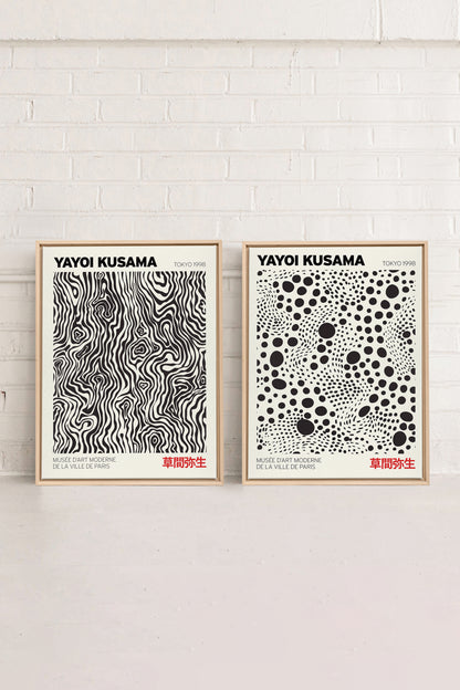 COMBINAISON KUSAMA, 2 Artworks on stretched canvas, framed Natural Light