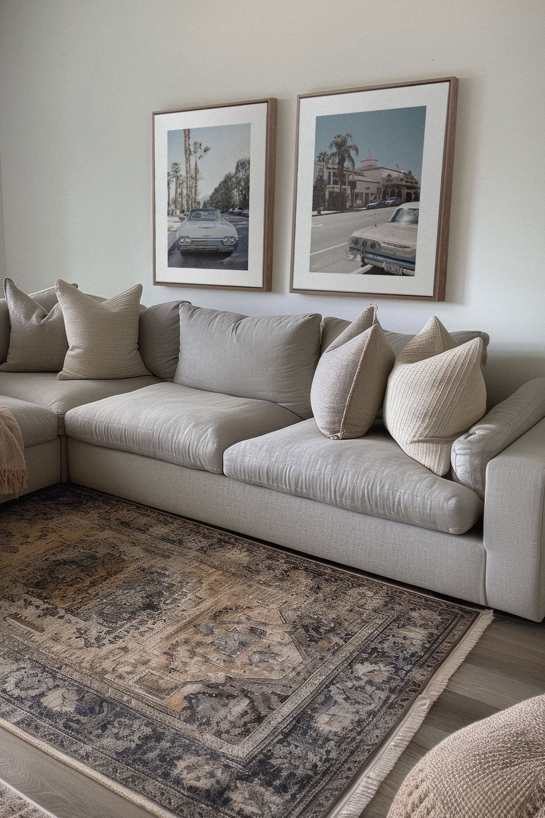 OLEKA CANVAS - DUO CALI CRUISE, 2 Oeuvres sur toile étirée, encadré Brun Chêne