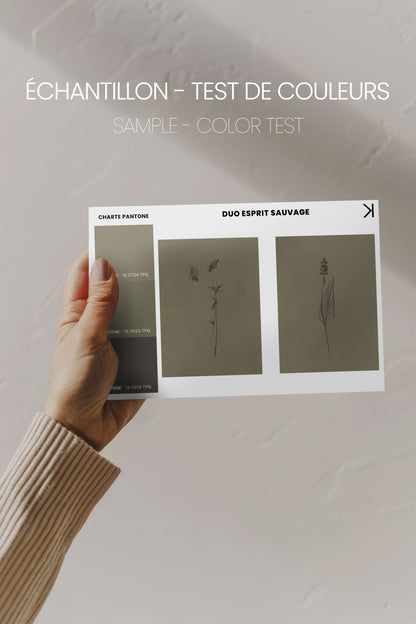 OLEKA CANVAS - DUO ESPRIT SAUVAGE, 2 Oeuvres sur toile étirée, encadré Naturel Clair