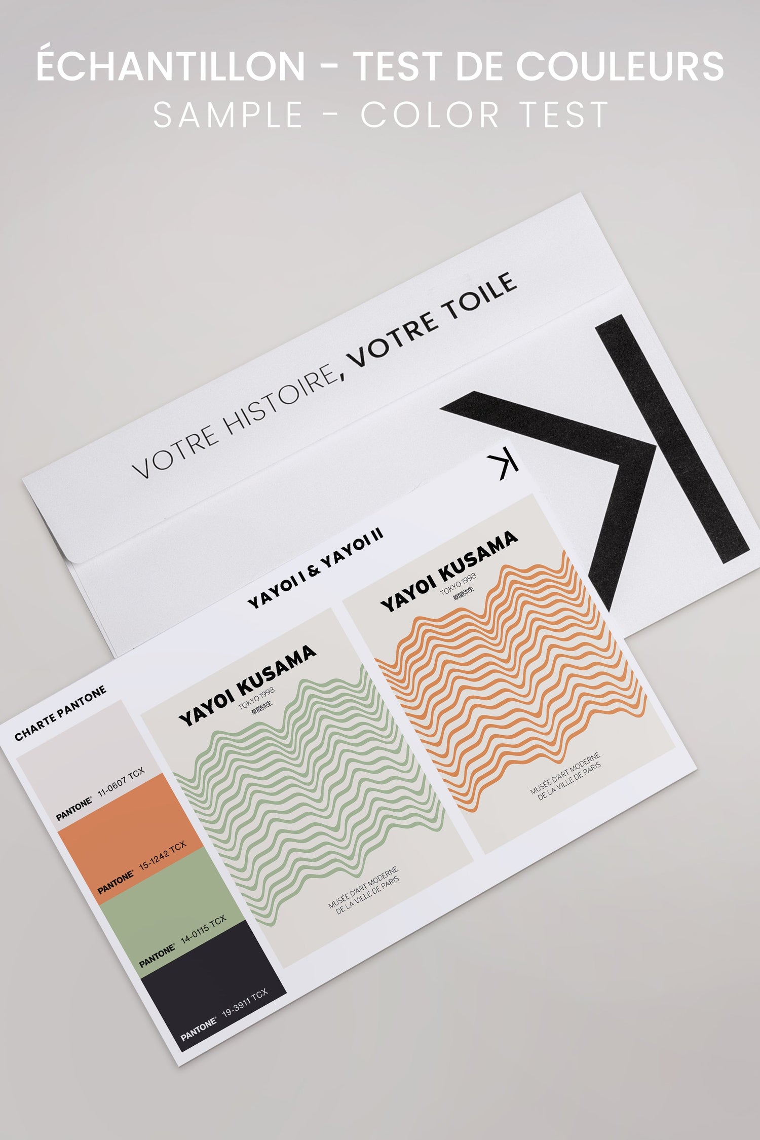 OLEKA CANVAS - COMBINAISON YAYOI, 2 Oeuvres sur toile étirée, encadré Naturel Clair