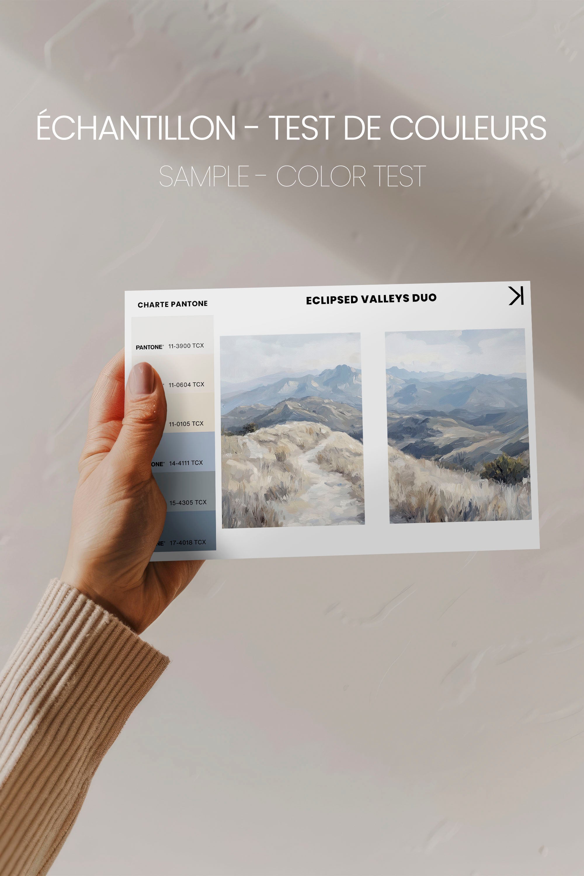 OLEKA CANVAS - ECLIPSED VALLEYS DUO, 2 Oeuvres sur toile étirée, encadré Noir