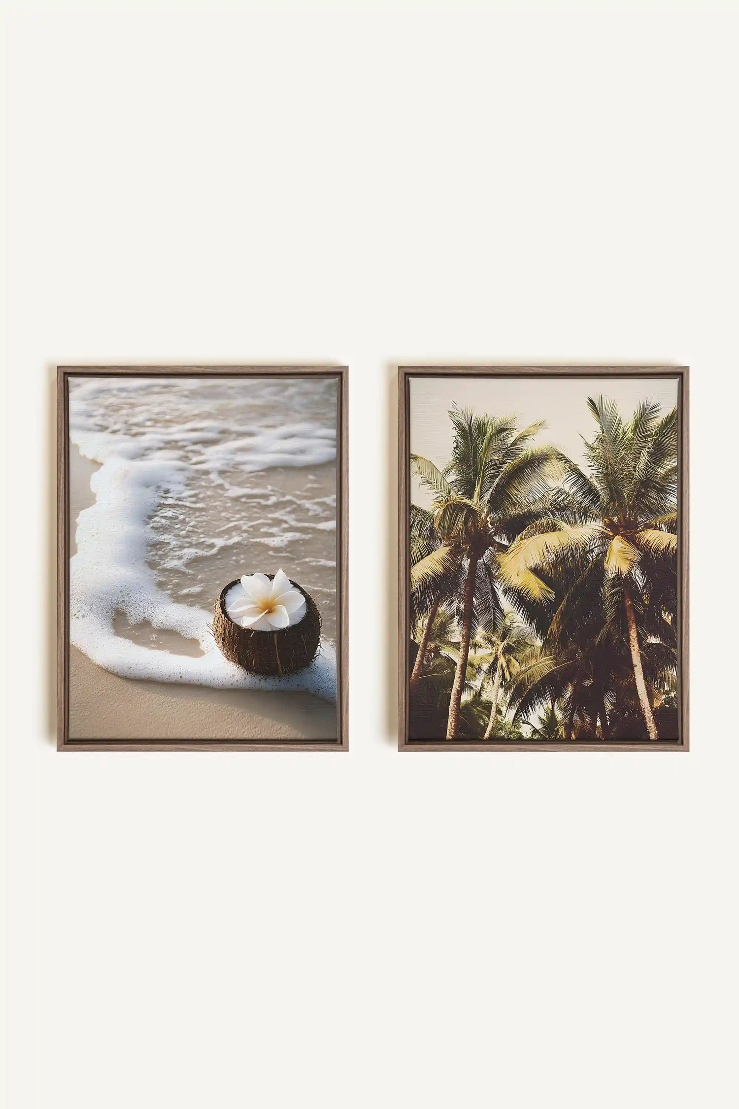 DUO SABLE &amp; COCO, 2 Works on stretched canvas, framed Oak Brown