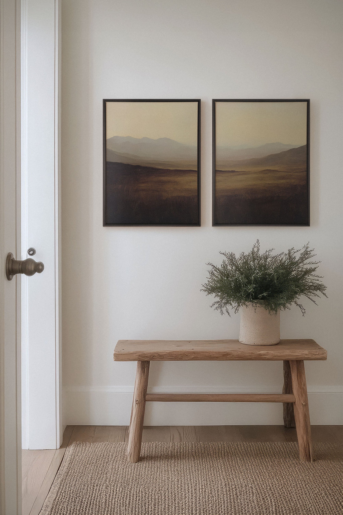 OLEKA CANVAS - DISTANT DREAMS DUO, 2 Oeuvres sur toile étirée, encadré Noir