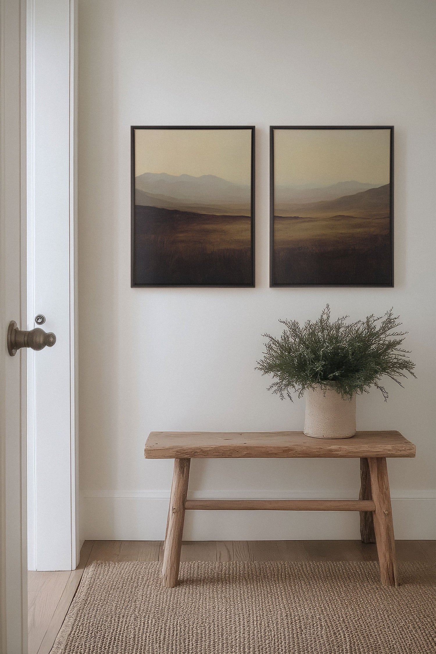 OLEKA CANVAS - DISTANT DREAMS DUO, 2 Oeuvres sur toile étirée, encadré Noir