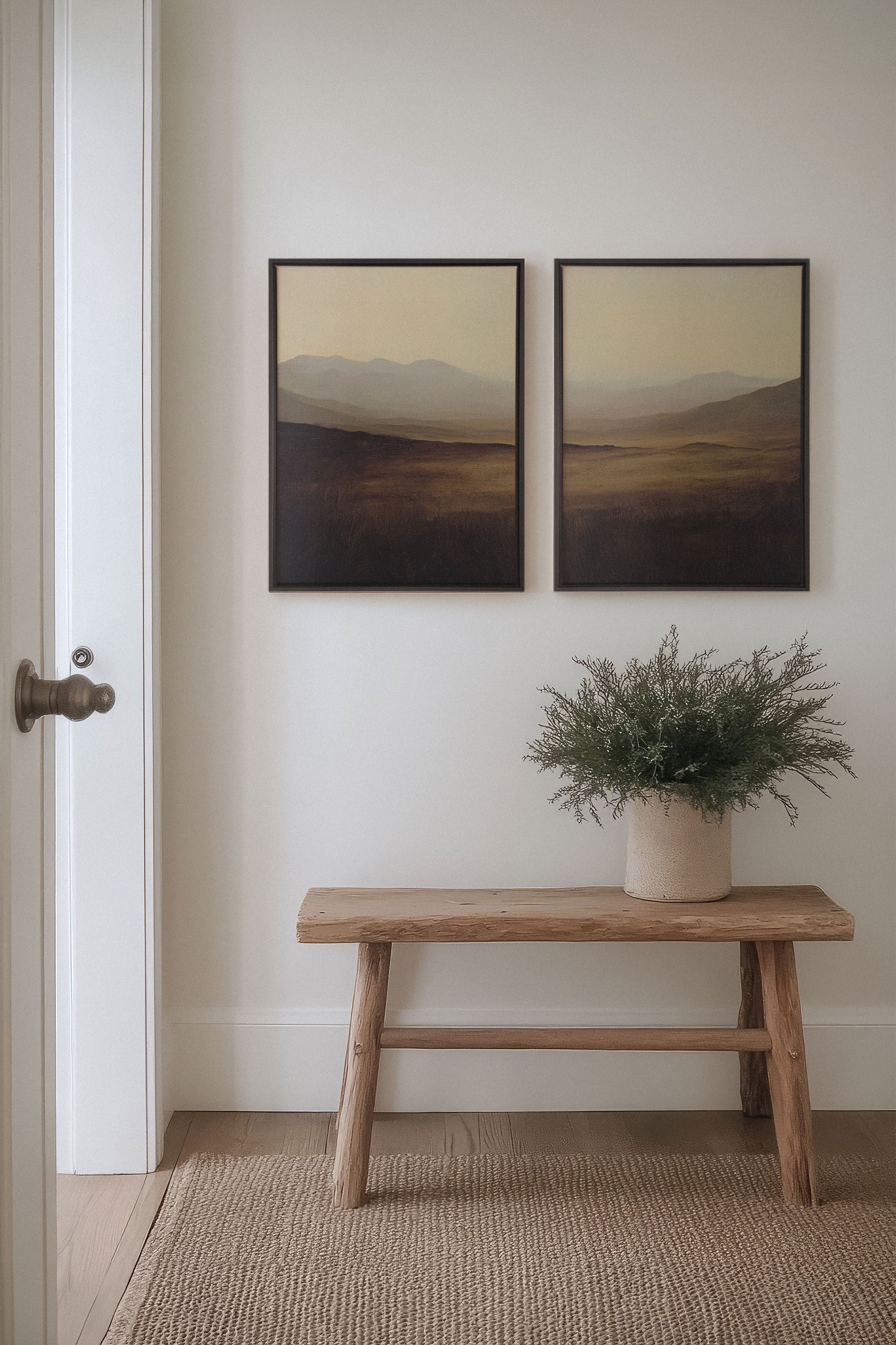 OLEKA CANVAS - DISTANT DREAMS DUO, 2 Oeuvres sur toile étirée, encadré Noir