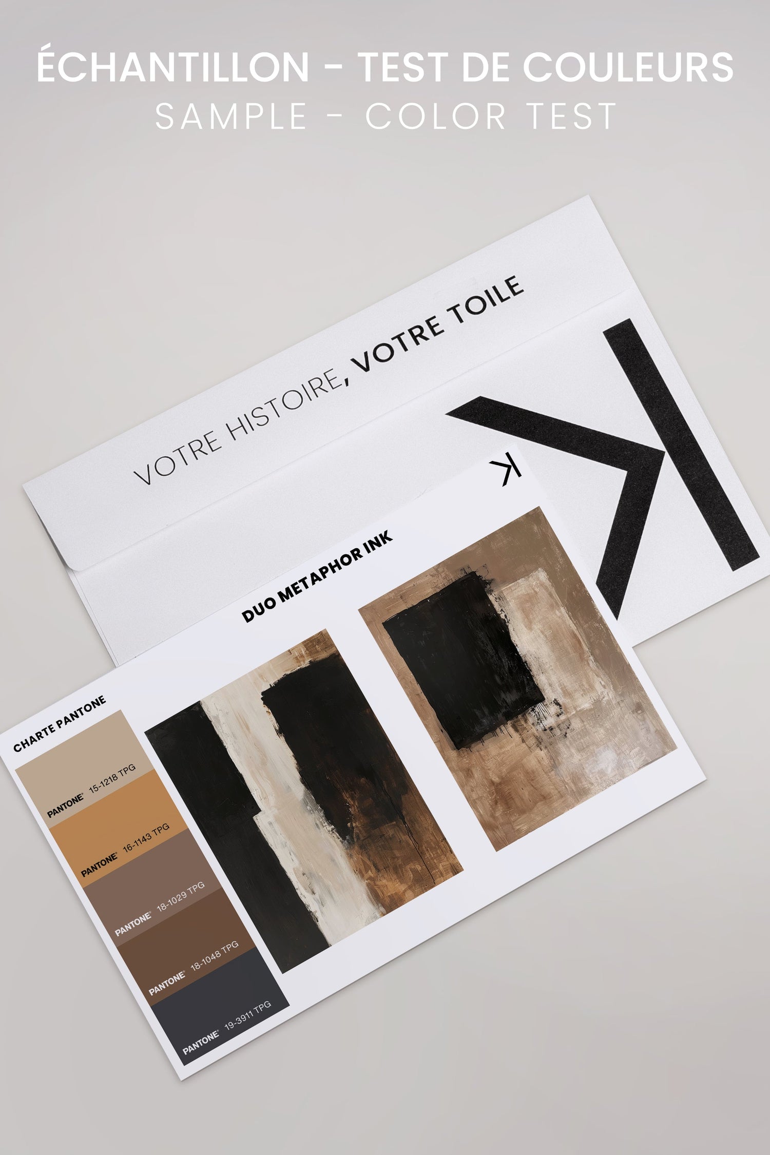 OLEKA CANVAS - DUO INK METAPHOR, 2 Oeuvres sur toile étirée, encadré Naturel Clair