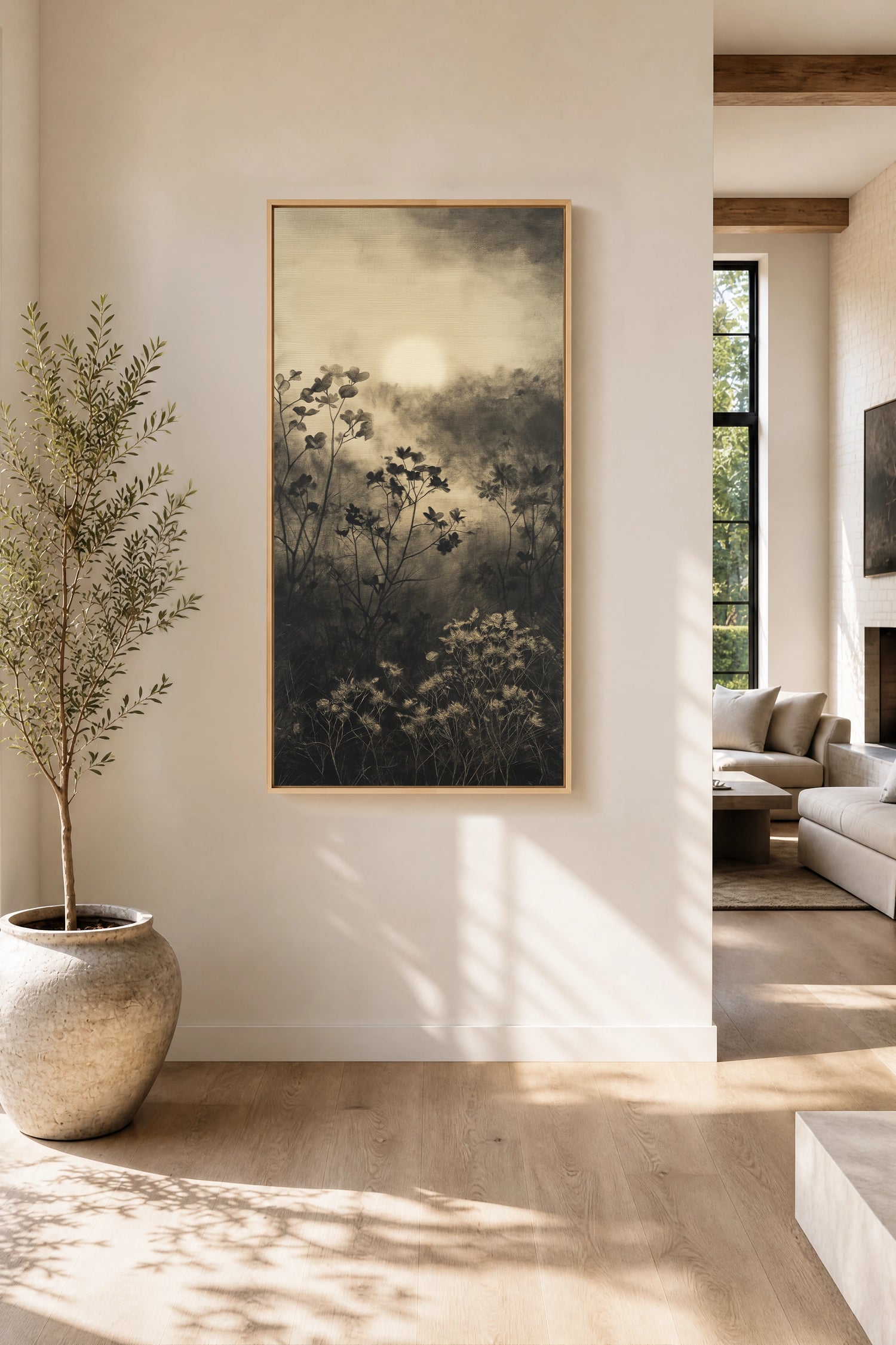 DAWN AWAKENS, Artwork on stretched canvas, Light Natural frame