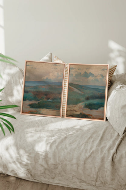 TIMELESS GARDEN DUO, 2 Works on stretched canvas, framed Naturel Clair