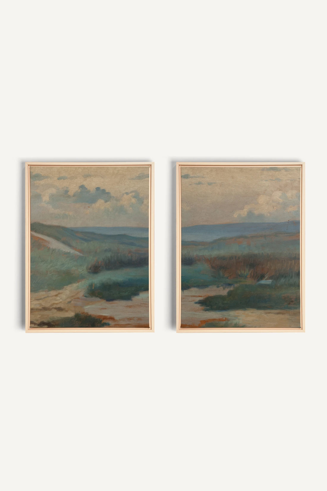 TIMELESS GARDEN DUO, 2 Works on stretched canvas, framed Naturel Clair