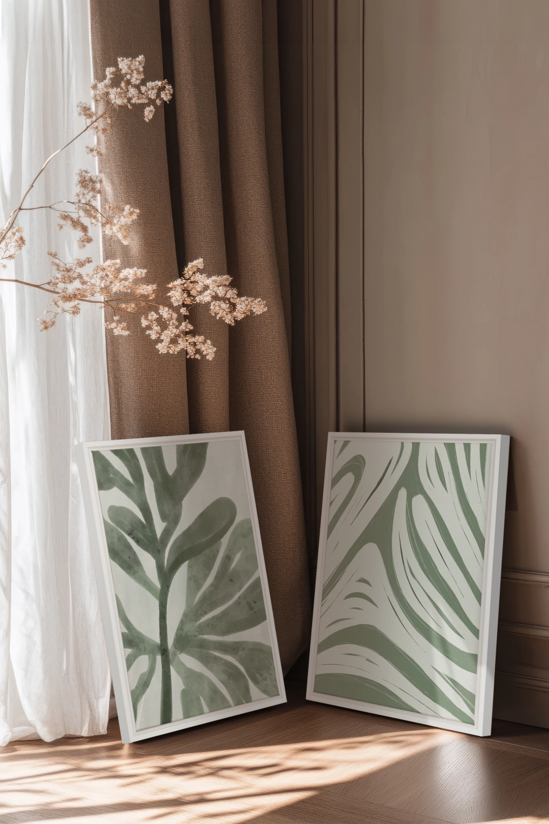 DUO SAUGE DOUCE, 2 Works on stretched canvas, framed White