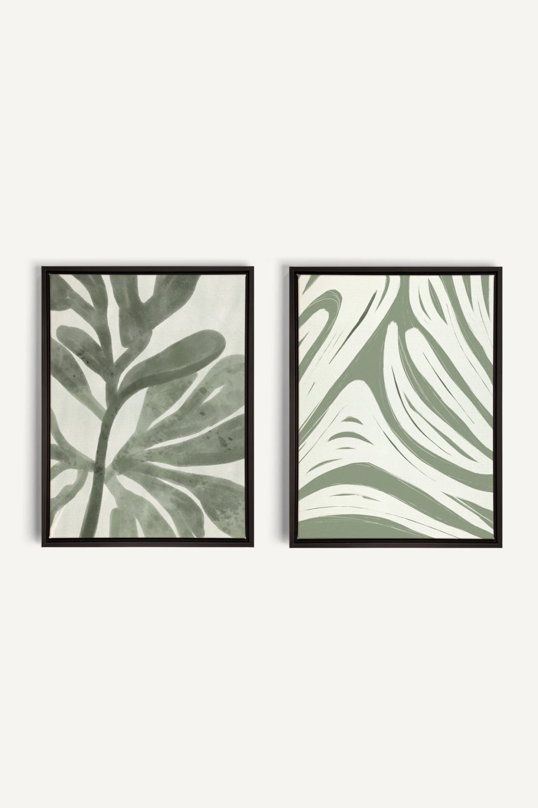 DUO SAUGE DOUCE, 2 Works on stretched canvas, framed Black