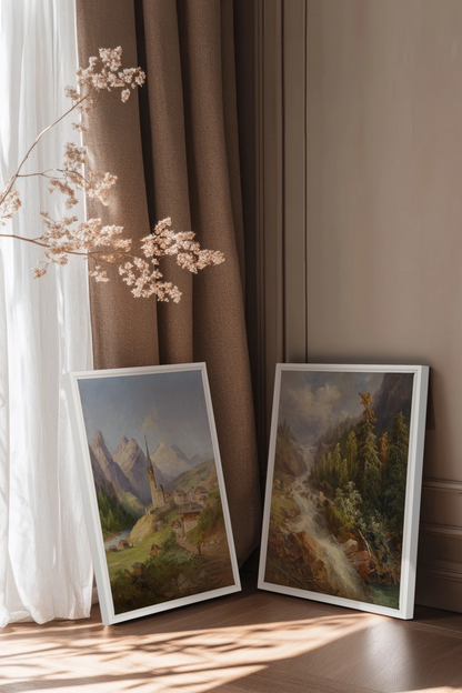 TIMELESS GARDEN DUO, 2 Works on stretched canvas, framed White