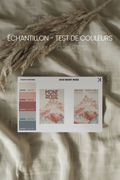 OLEKA CANVAS - DUO ROSE SUMMIT, 2 Oeuvres sur toile étirée, encadré Brun Chêne