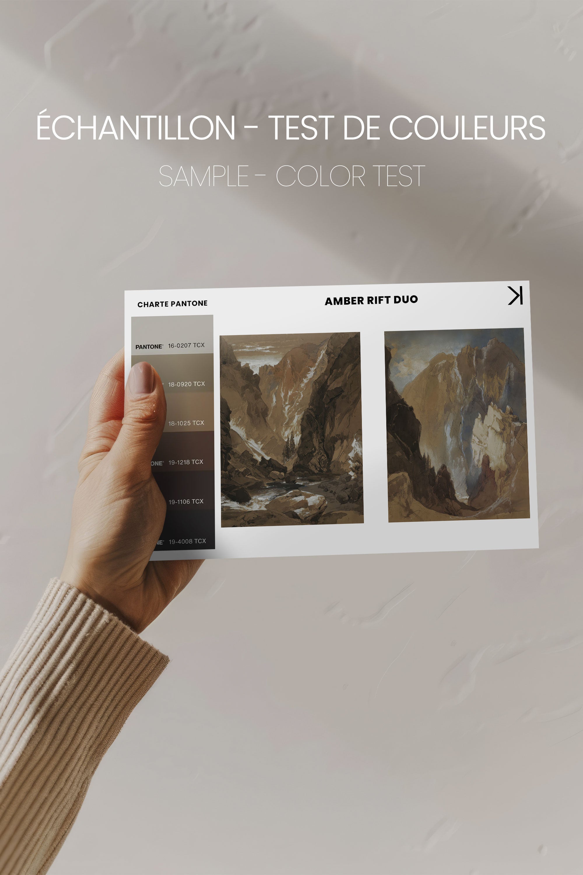 VEILED PEAKS DUO, 2 Works on stretched canvas, framed Naturel Clair