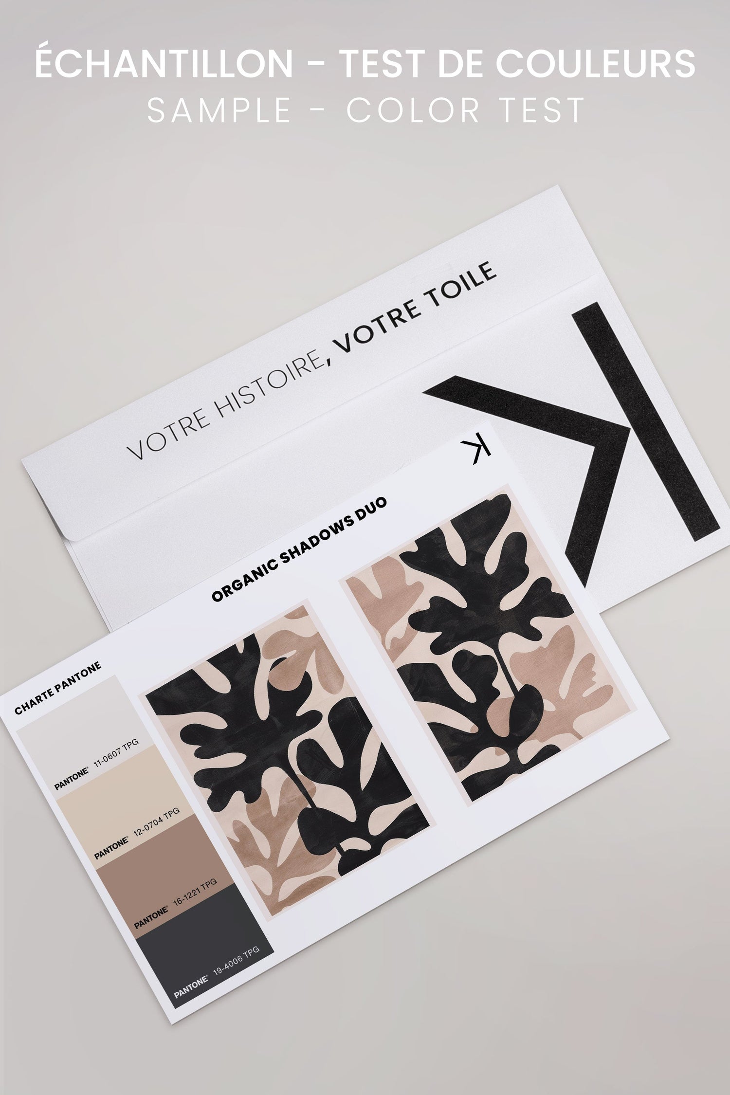 OLEKA CANVAS - ORGANIC SHADOWS DUO, 2 Oeuvres sur toile étirée, encadré Brun Noyer