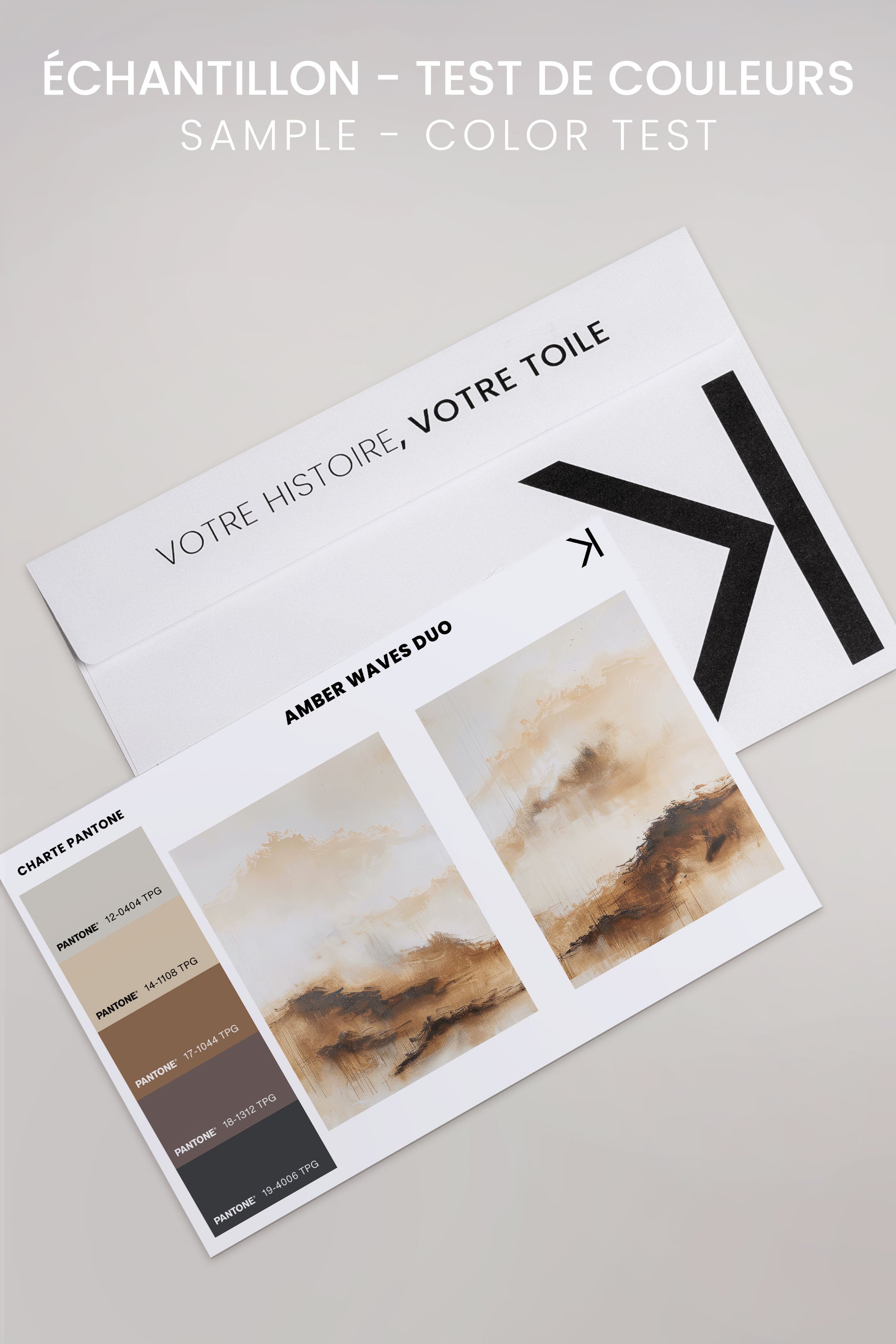 OLEKA CANVAS - AMBER WAVES DUO, 2 Oeuvres sur toile étirée, encadré Brun Noyer