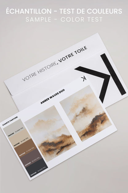 OLEKA CANVAS - AMBER WAVES DUO, 2 Oeuvres sur toile étirée, encadré Noir