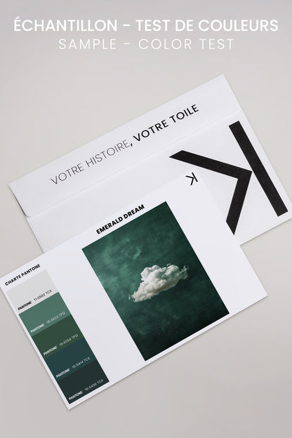 OLEKA CANVAS - EMERALD DREAM, Oeuvre sur toile étirée, encadré Naturel Clair